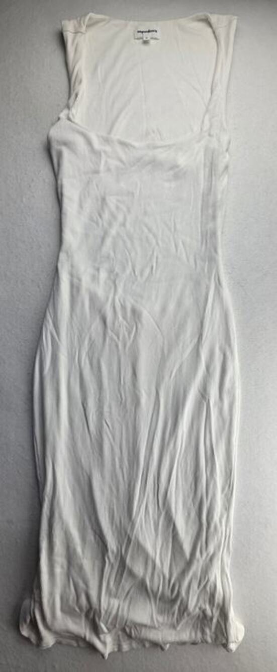 Superdown White Sleeveless Scoop Neck Ribbed Jersey Bodycon Dress Size Medium
